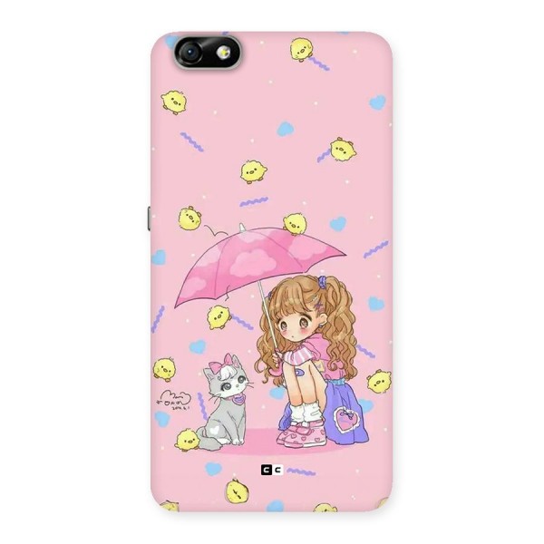 Girl With Cat Back Case for Honor 4X