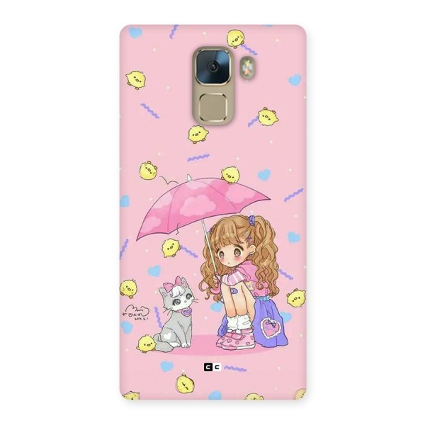 Girl With Cat Back Case for Honor 7
