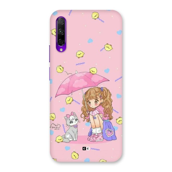 Girl With Cat Back Case for Honor 9X Pro