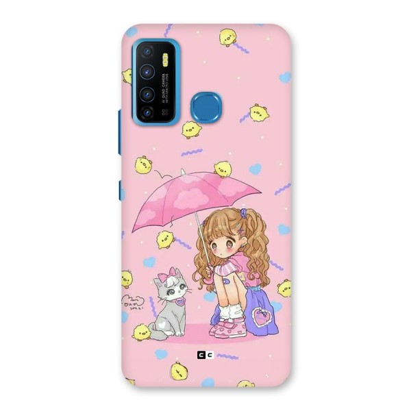 Girl With Cat Back Case for Infinix Hot 9