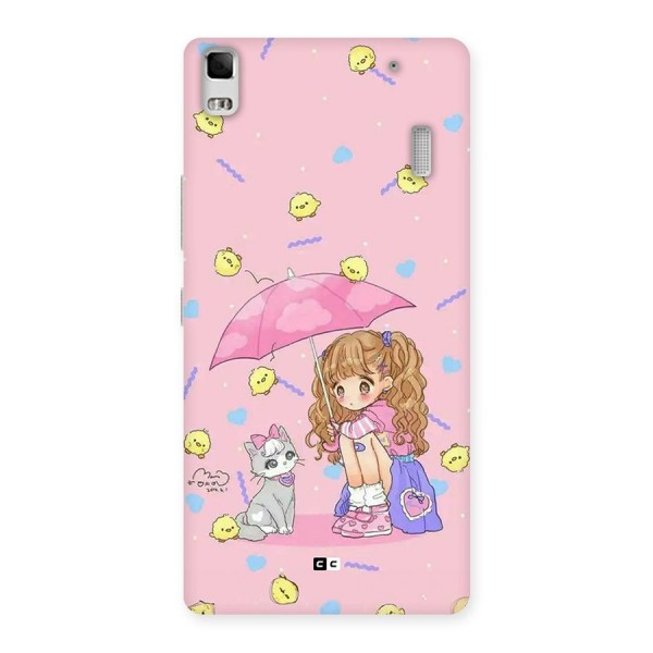 Girl With Cat Back Case for Lenovo A7000