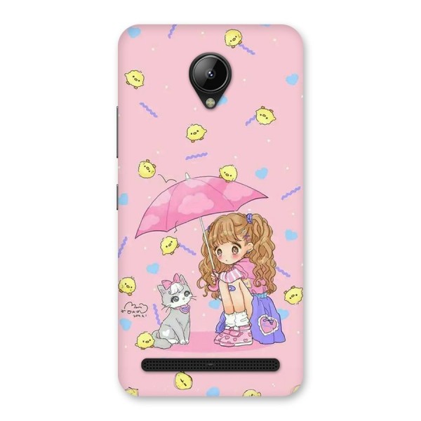 Girl With Cat Back Case for Lenovo C2