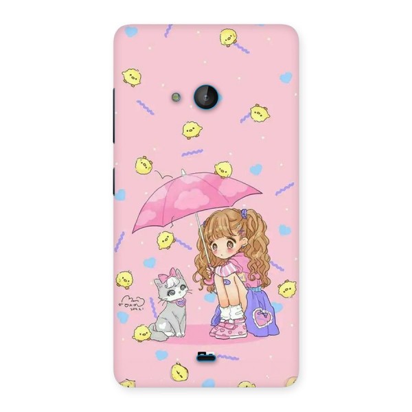 Girl With Cat Back Case for Lumia 540