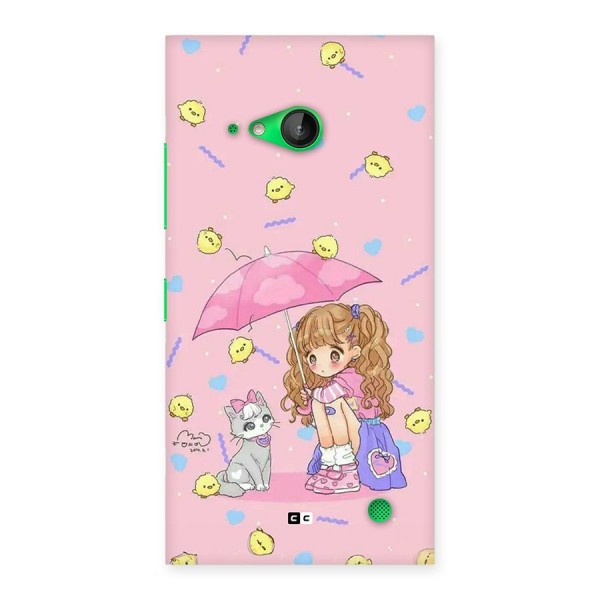 Girl With Cat Back Case for Lumia 730