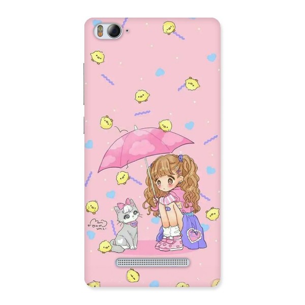 Girl With Cat Back Case for Mi4i