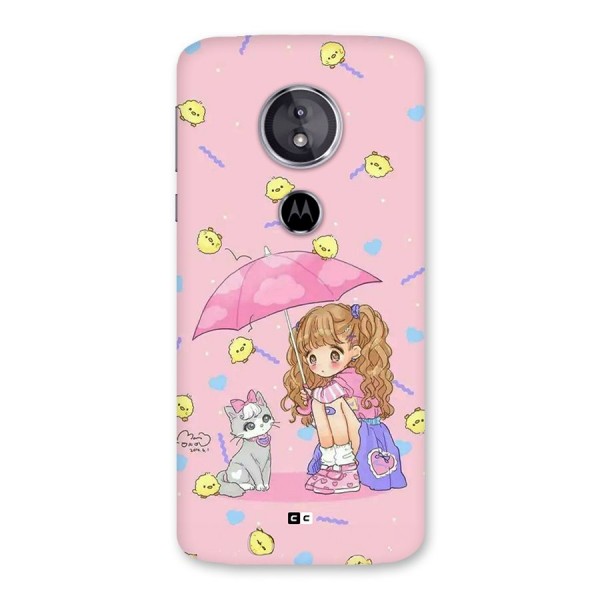 Girl With Cat Back Case for Moto E5
