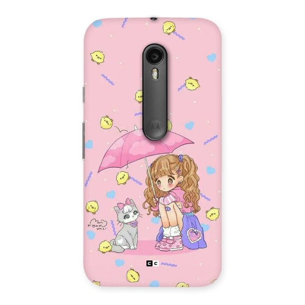 Girl With Cat Back Case for Moto G3