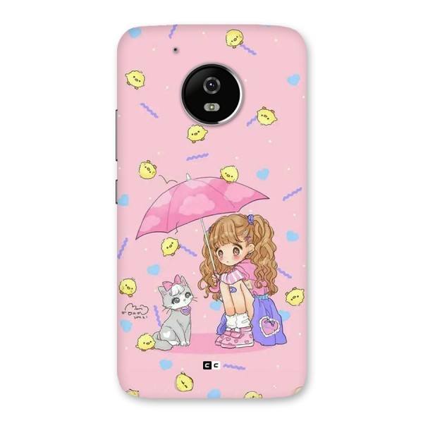 Girl With Cat Back Case for Moto G5