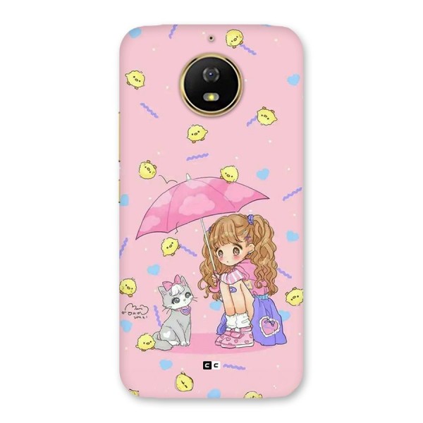 Girl With Cat Back Case for Moto G5s