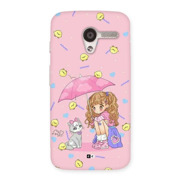 Girl With Cat Back Case for Moto X