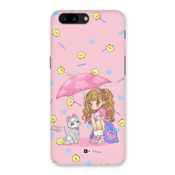 Girl With Cat Back Case for OnePlus 5