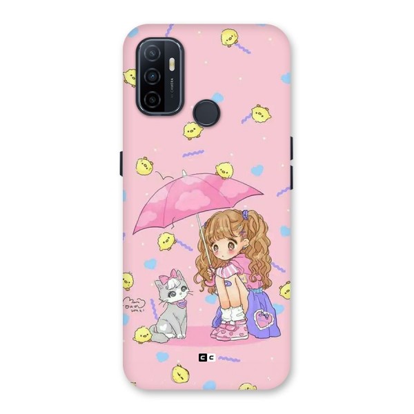 Girl With Cat Back Case for Oppo A32