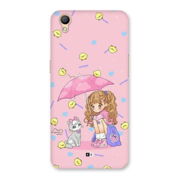 Girl With Cat Back Case for Oppo A37