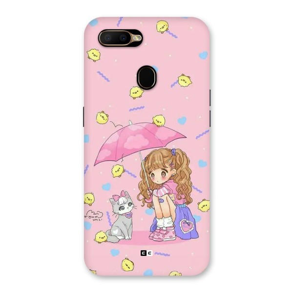 Girl With Cat Back Case for Oppo A5s