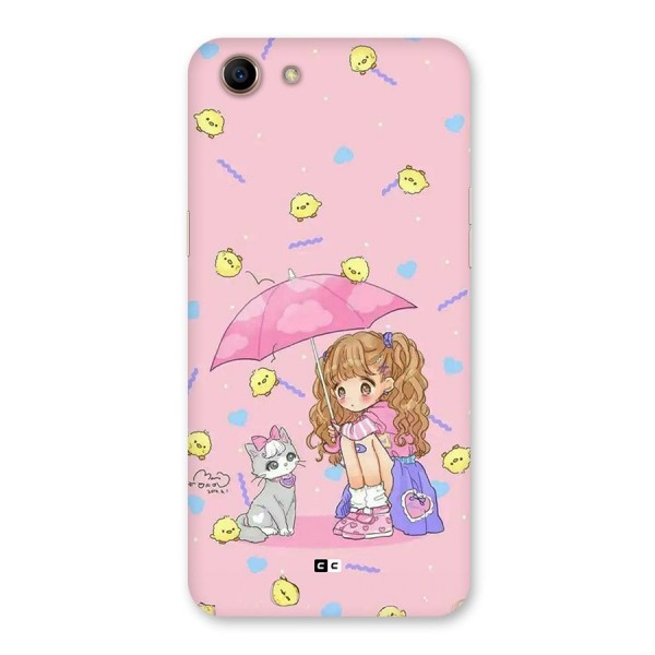Girl With Cat Back Case for Oppo A83 (2018)