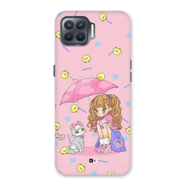 Girl With Cat Back Case for Oppo F17 Pro