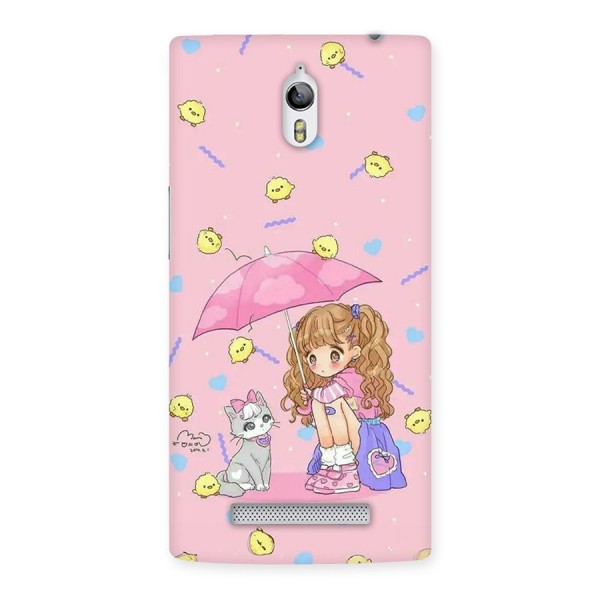 Girl With Cat Back Case for Oppo Find 7