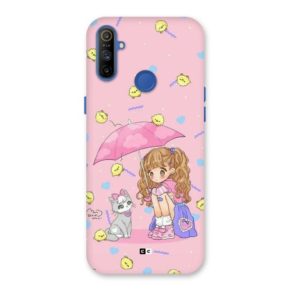 Girl With Cat Back Case for Realme Narzo 10A