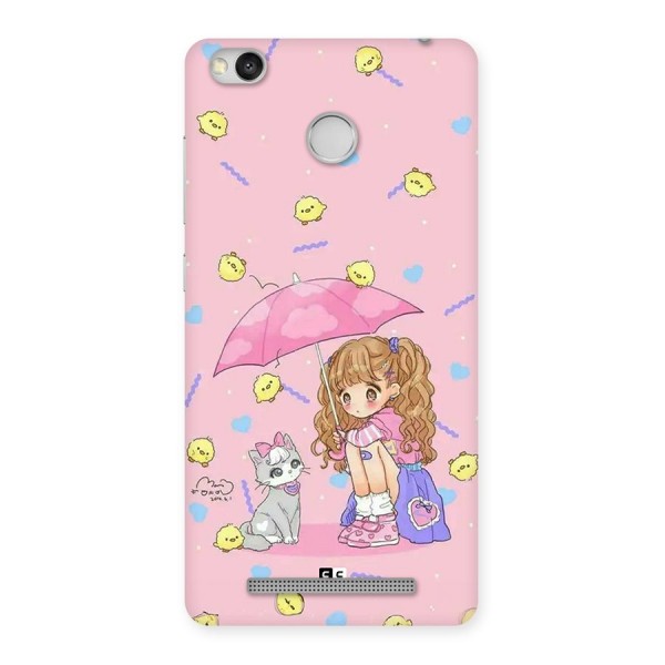 Girl With Cat Back Case for Redmi 3S Prime