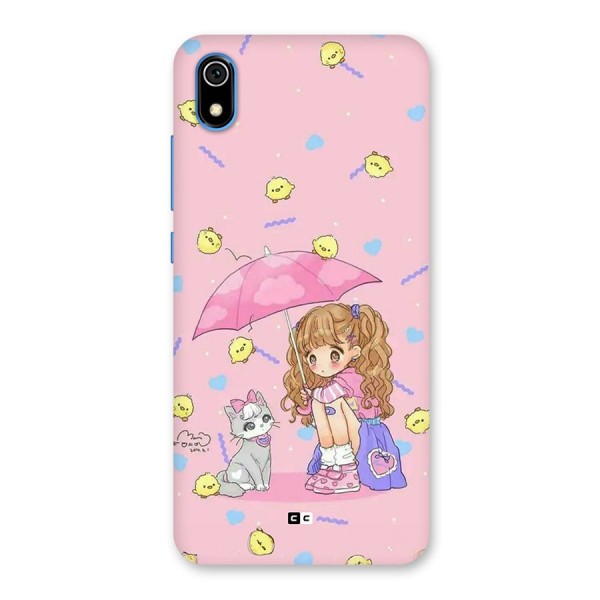 Girl With Cat Back Case for Redmi 7A