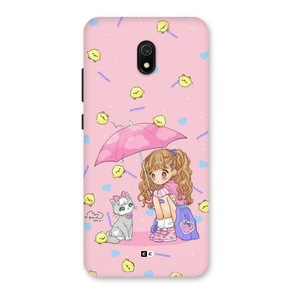 Girl With Cat Back Case for Redmi 8A