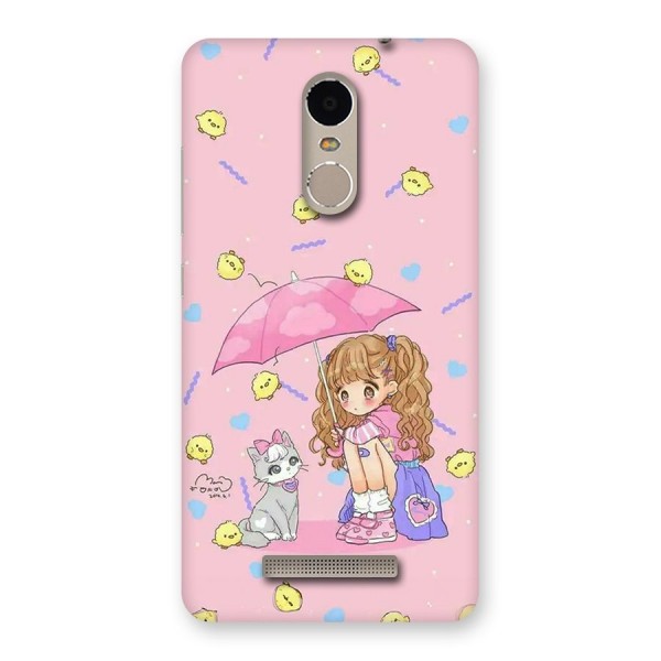 Girl With Cat Back Case for Redmi Note 3
