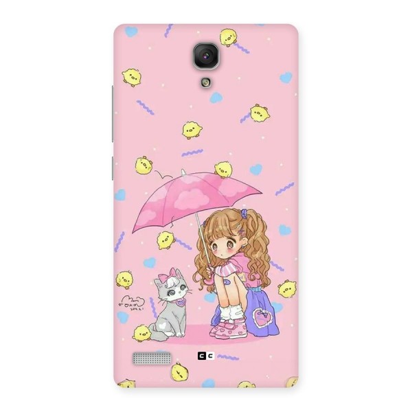 Girl With Cat Back Case for Redmi Note Prime