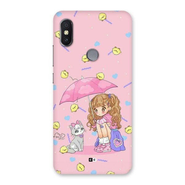 Girl With Cat Back Case for Redmi Y2