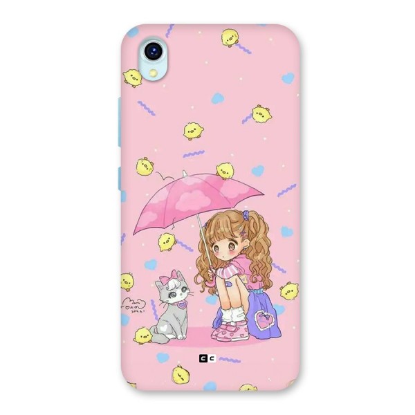 Girl With Cat Back Case for Vivo Y1s