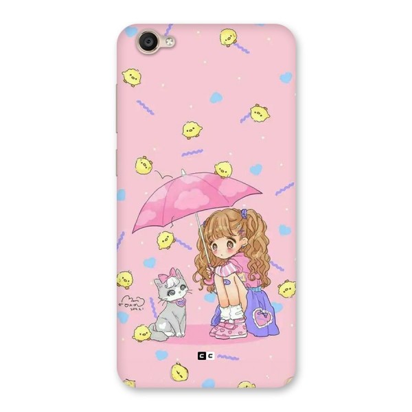 Girl With Cat Back Case for Vivo Y55