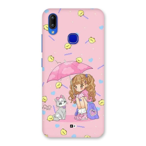 Girl With Cat Back Case for Vivo Y91