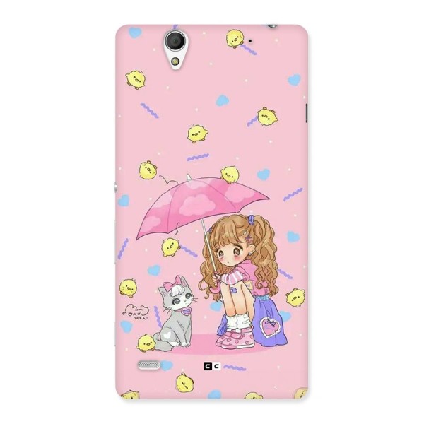 Girl With Cat Back Case for Xperia C4