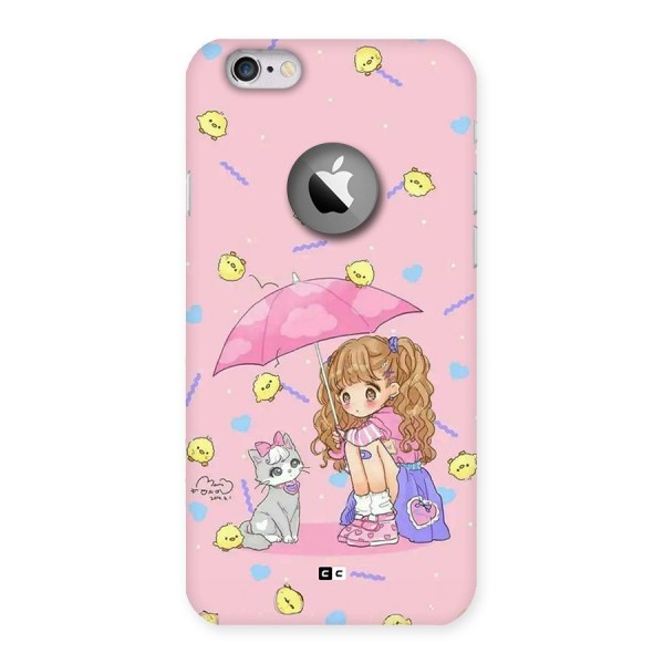 Girl With Cat Back Case for iPhone 6 Logo Cut