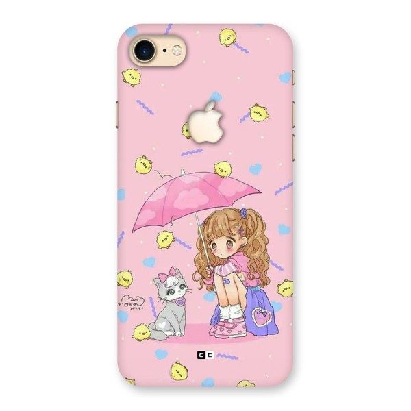 Girl With Cat Back Case for iPhone 7 Apple Cut