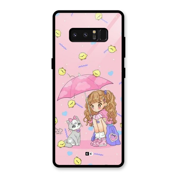 Girl With Cat Glass Back Case for Galaxy Note 8