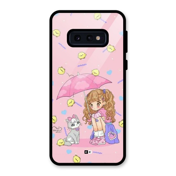 Girl With Cat Glass Back Case for Galaxy S10e