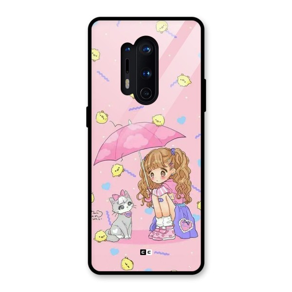 Girl With Cat Glass Back Case for OnePlus 8 Pro