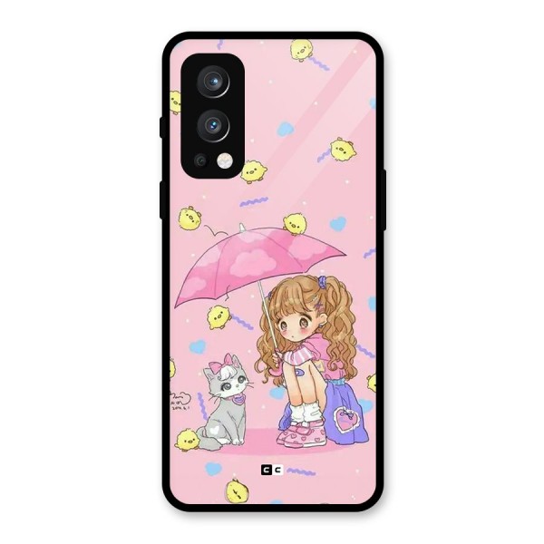 Girl With Cat Glass Back Case for OnePlus Nord 2 5G