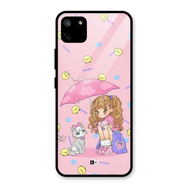 Girl With Cat Glass Back Case for Realme C11