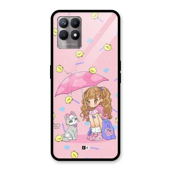 Girl With Cat Glass Back Case for Realme Narzo 50