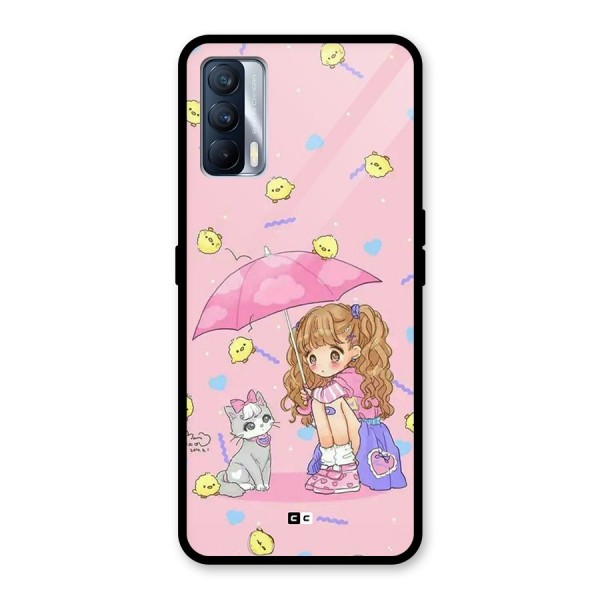 Girl With Cat Glass Back Case for Realme X7
