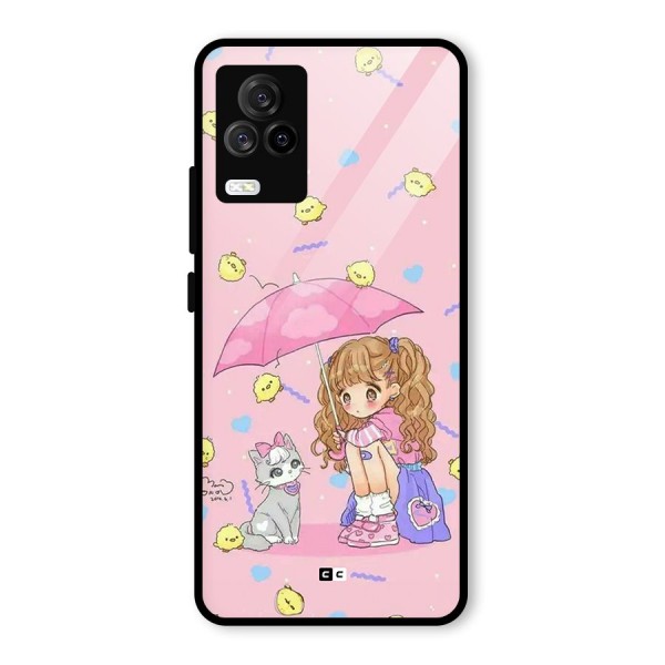 Girl With Cat Glass Back Case for Vivo iQOO 7 Legend 5G