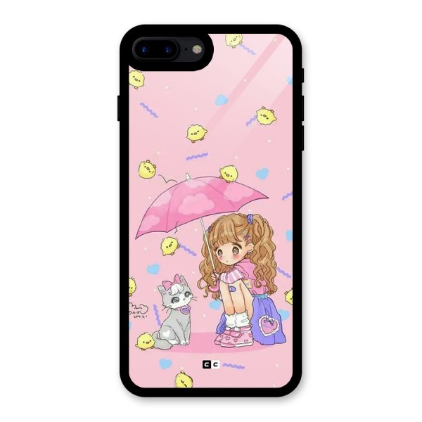 Girl With Cat Glass Back Case for iPhone 8 Plus