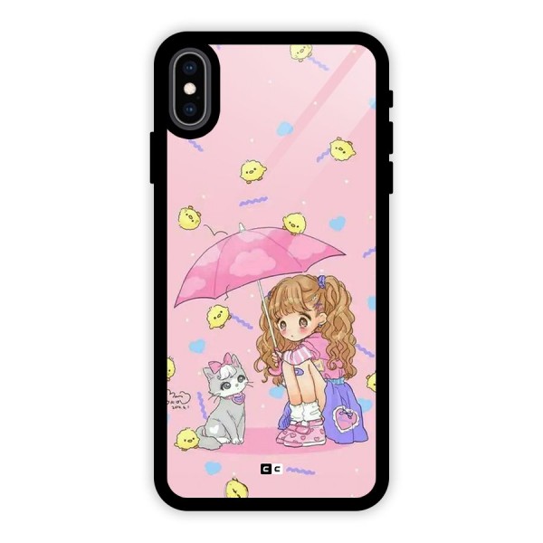 Girl With Cat Glass Back Case for iPhone XS Max