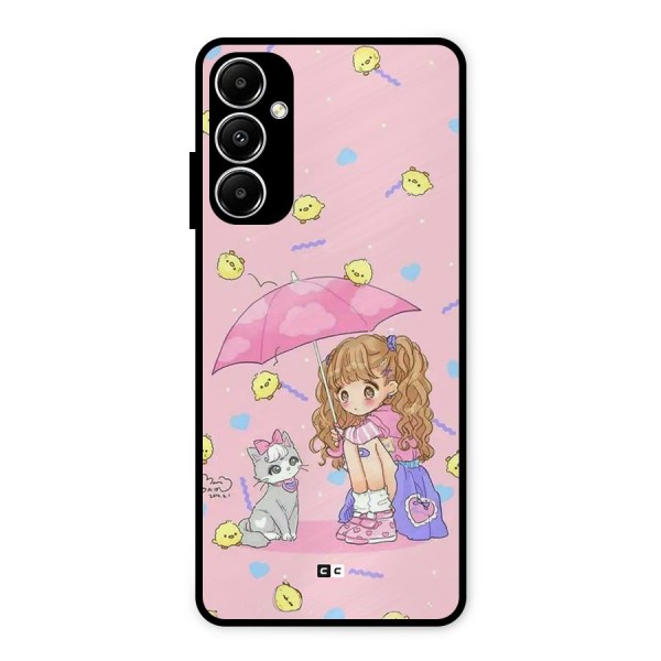Girl With Cat Metal Back Case for Galaxy A05s