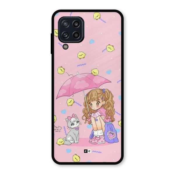 Girl With Cat Metal Back Case for Galaxy M32