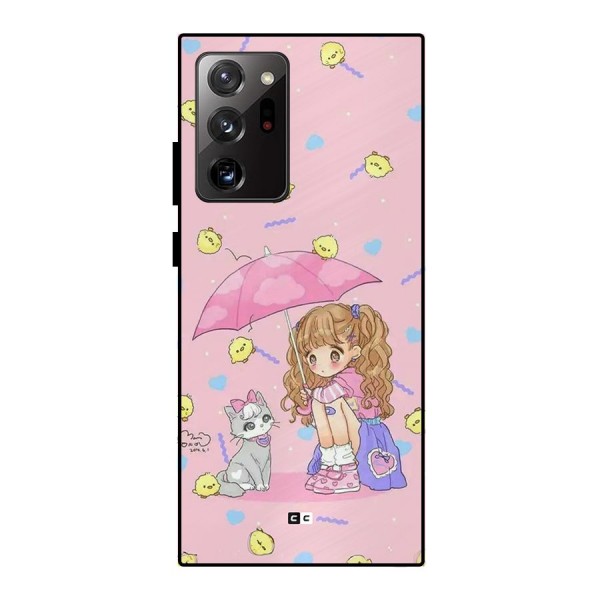 Girl With Cat Metal Back Case for Galaxy Note 20 Ultra