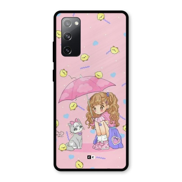 Girl With Cat Metal Back Case for Galaxy S20 FE 5G
