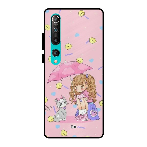 Girl With Cat Metal Back Case for Mi 10