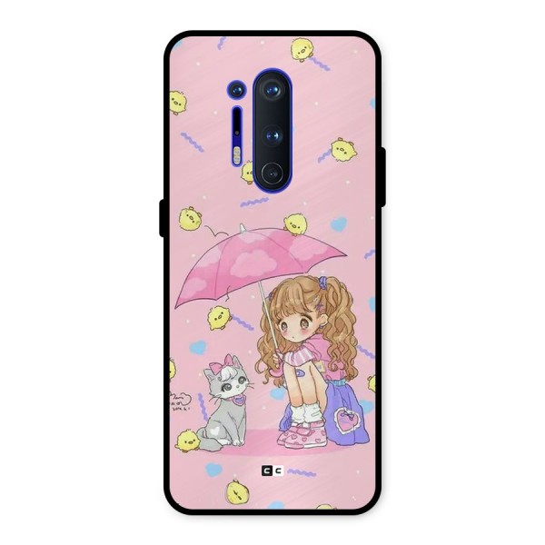 Girl With Cat Metal Back Case for OnePlus 8 Pro